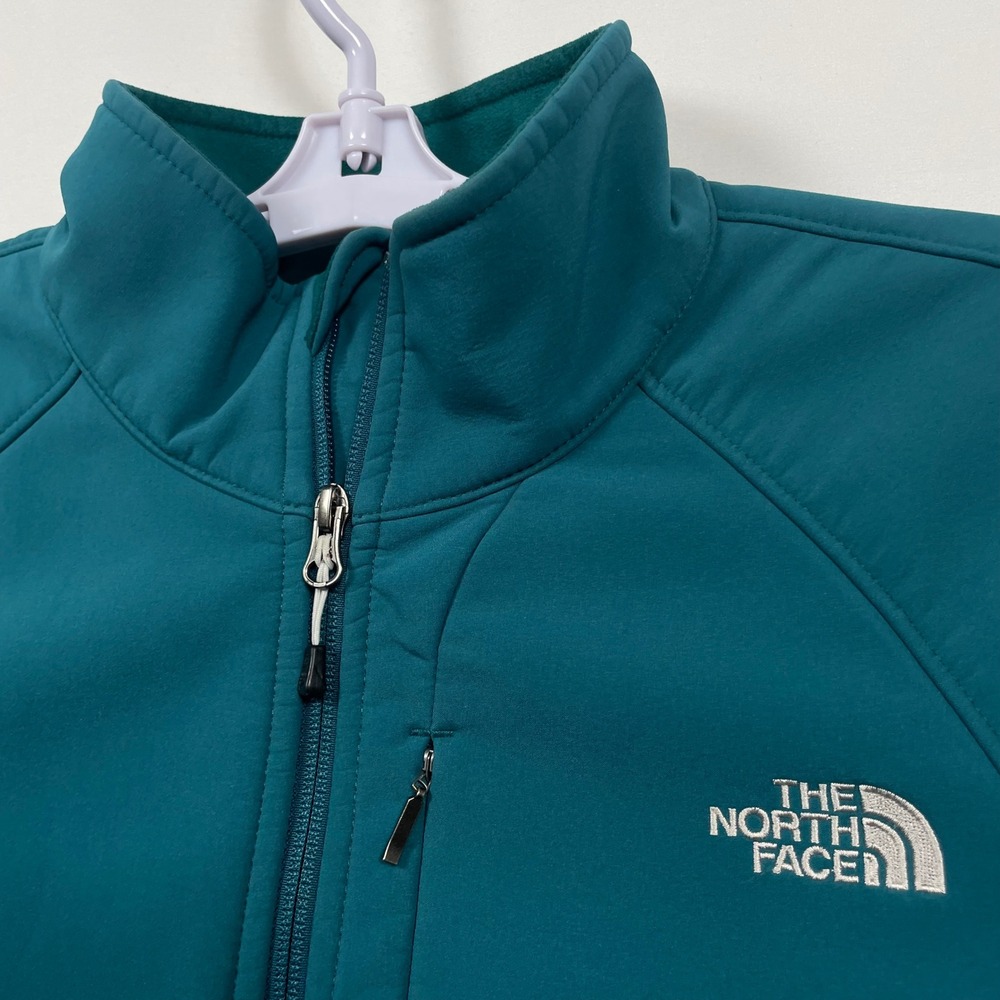 The North Face Apex Bionic Jacket Softshell Full Zip Teal Green Womens Large
